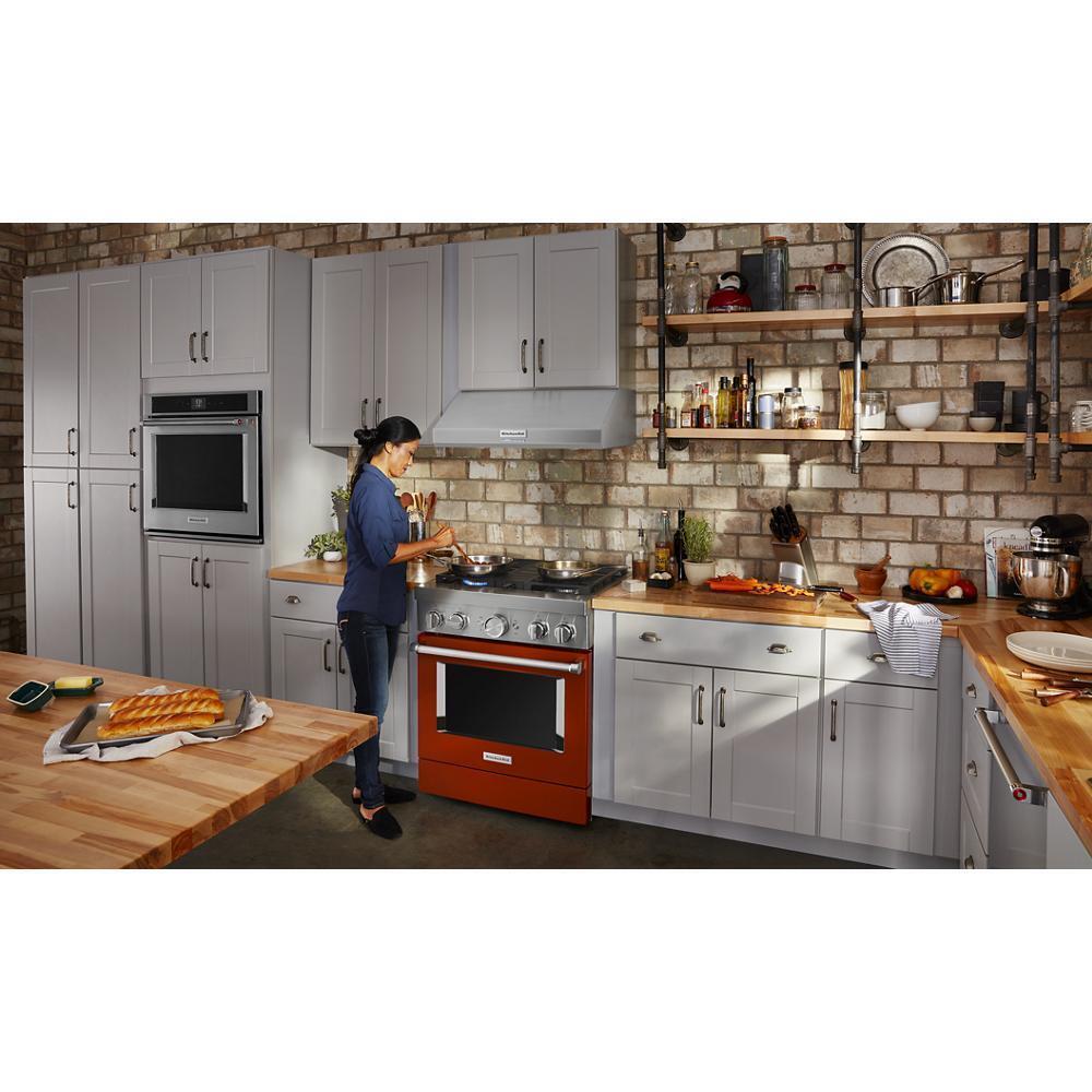 KitchenAid® 30'' Smart Commercial-Style Dual Fuel Range with 4 Burners