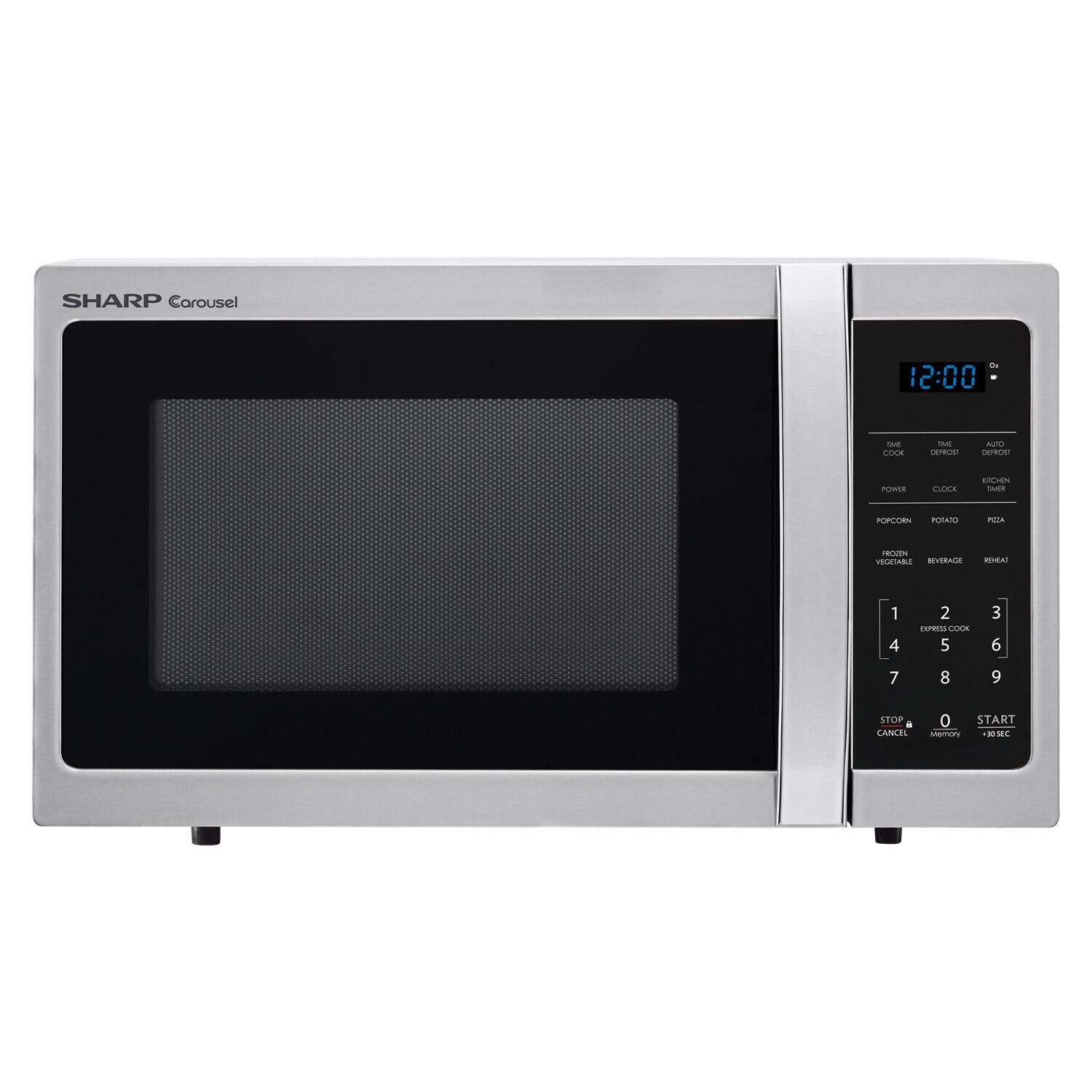 Sharp 0.9 cu. ft. 900w Sharp Stainless Steel Carousel Countertop Microwave Oven