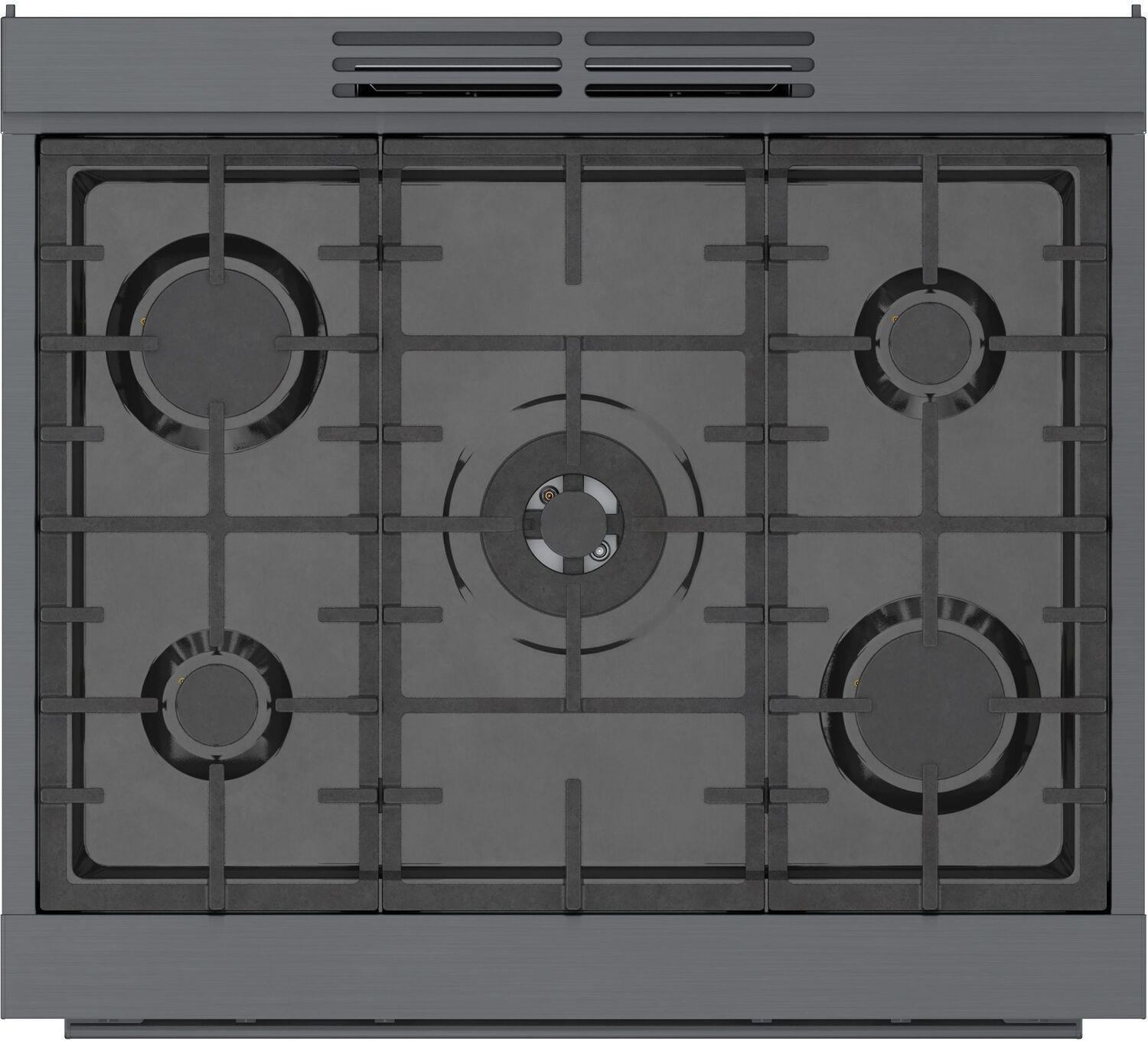 Bosch HGS8045UC 800 Series Gas Freestanding Range 30" Black Stainless Steel