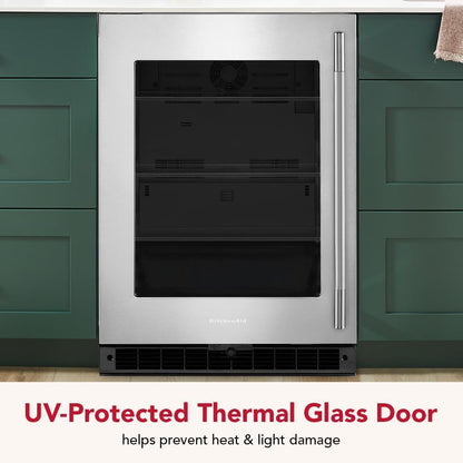 Kitchenaid KURL324SSB 24" Undercounter Refrigerator with Glass Door