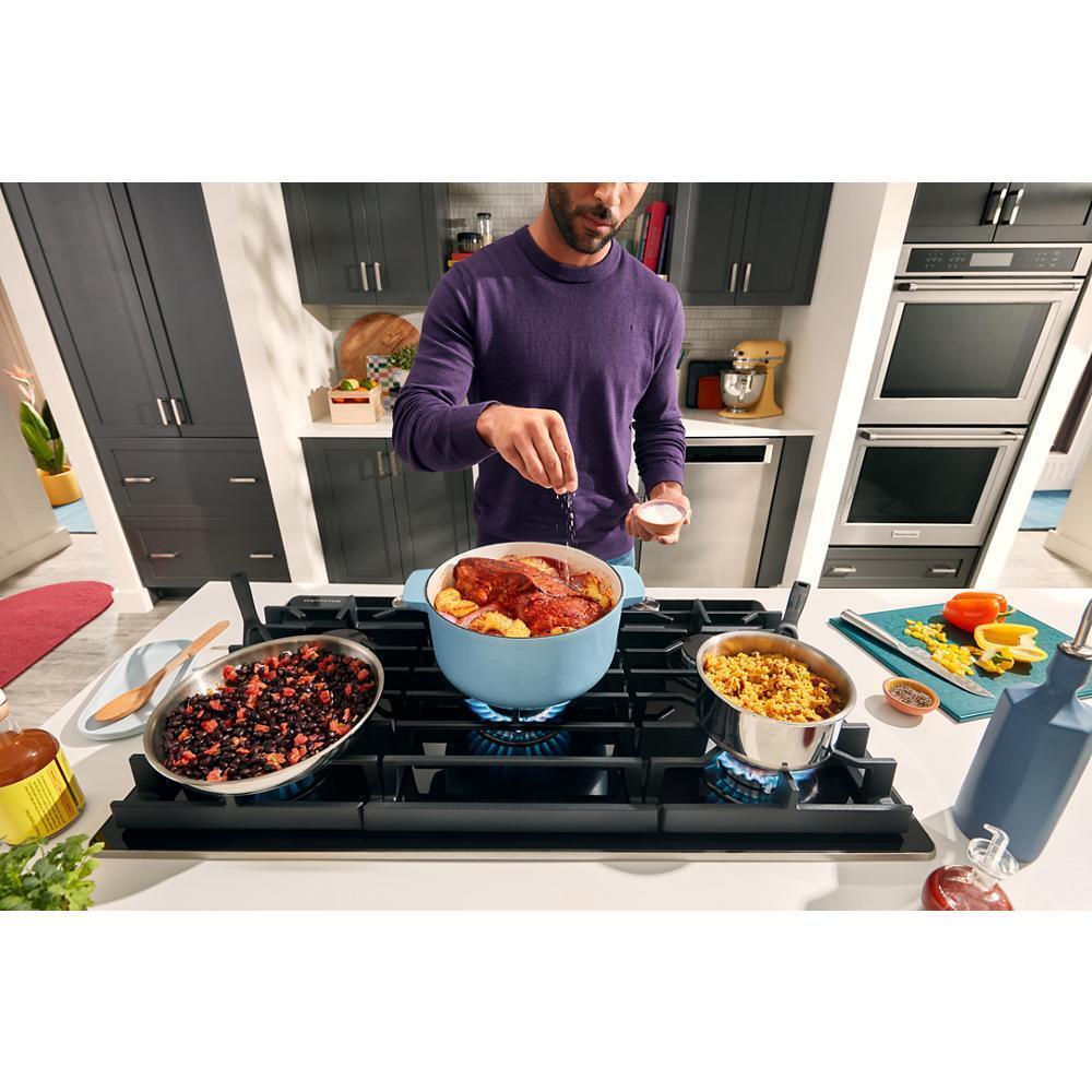 Kitchenaid KCGG530PBL 30" Gas-on-Glass Cooktop