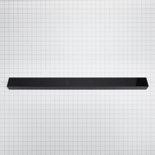 Maytag W10113902A 30" Slide-in Range Rear Trim Kit, Black, with (1) metal trim piece and installation instructions