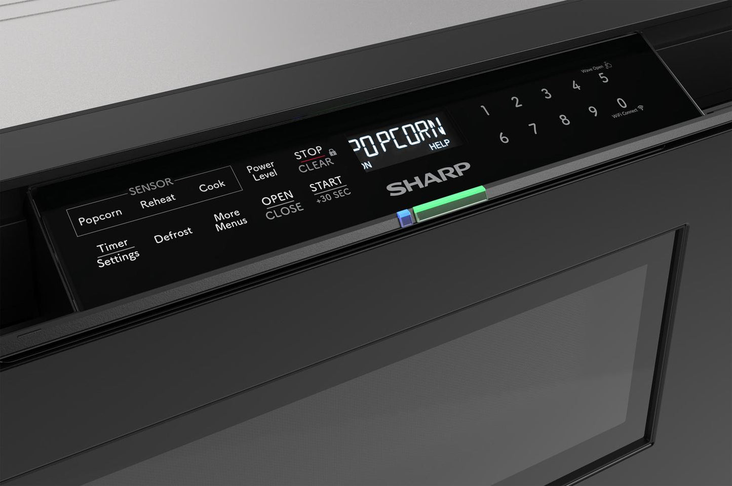 SMD2479MB Sharp 24 in. 1.2 cu. ft. Deco Series Built-In Smart Microwave Drawer™ Oven with Easy Wave Open in Black