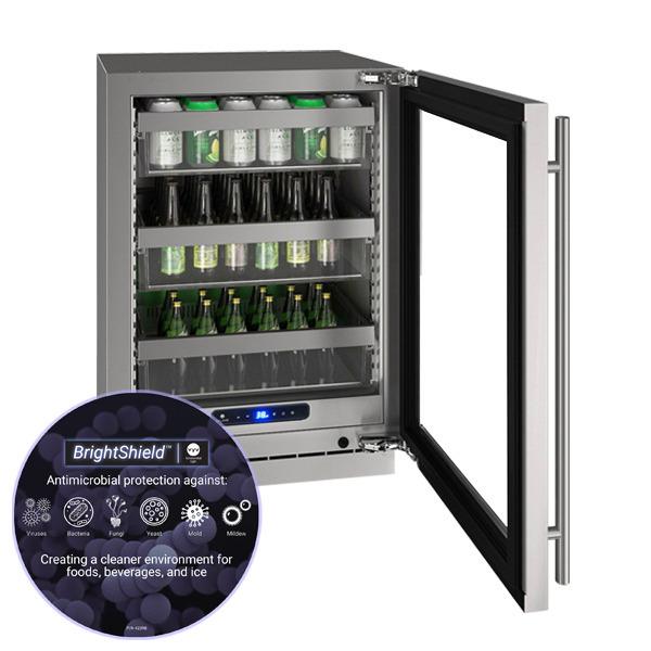 U-Line UHRE524SG81A Hre524 24" Refrigerator With Stainless Frame Finish and Brightshield (115 V/60 Hz)