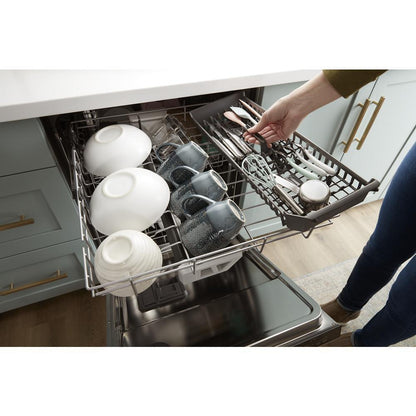 Whirlpool WDPS7024RZ Eco Series Quiet Dishwasher with a washing 3rd Rack & Water Repellent Silverware Basket