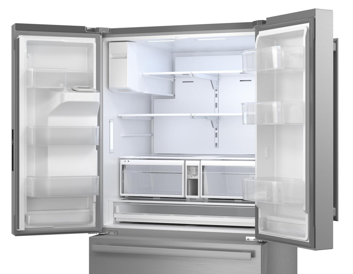 Sharp SJF2955MS 28.9 cu.ft. Standard Depth 36 in. French 3-Door Refrigerator with Water Dispenser in Stainless Steel