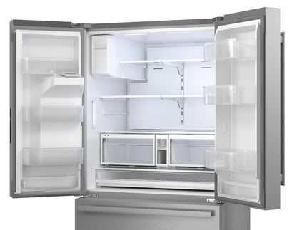 Sharp SJF2955MS 28.9 cu.ft. Standard Depth 36 in. French 3-Door Refrigerator with Water Dispenser in Stainless Steel