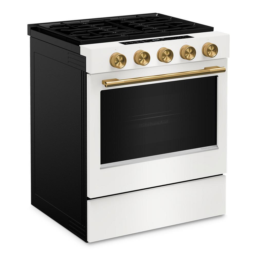 Kitchenaid KSGS530SPL 5.0 Cu. Ft. Smart Slide-in Gas Range with Convection Cooking Modes and 2-in-1 Burner
