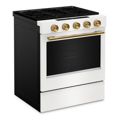 Kitchenaid KSGS530SPL 5.0 Cu. Ft. Smart Slide-in Gas Range with Convection Cooking Modes and 2-in-1 Burner