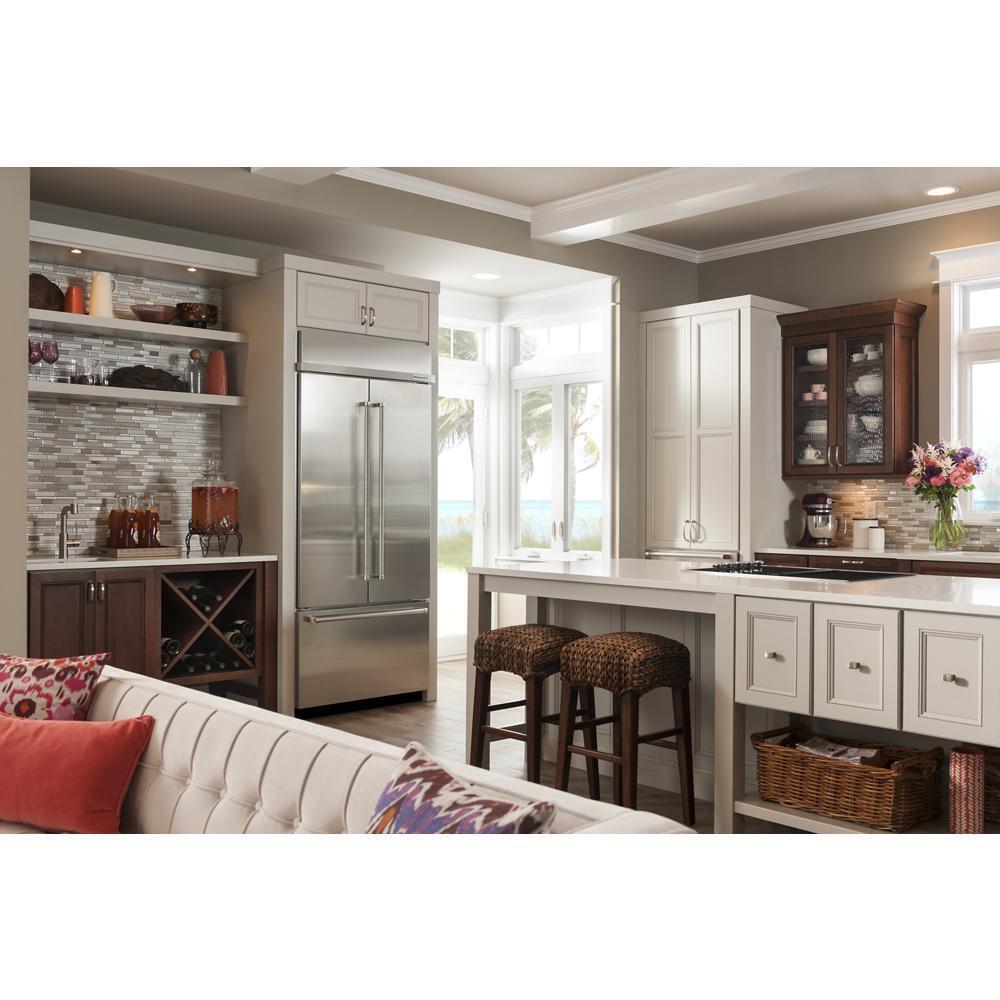 Kitchenaid 20.8 Cu. Ft. 36" Width Built In Stainless Steel French Door Refrigerator with Platinum Interior Design