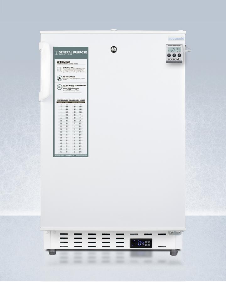 Summit ADA404REFCAL 20" Wide Built-in Healthcare All-refrigerator, ADA Compliant