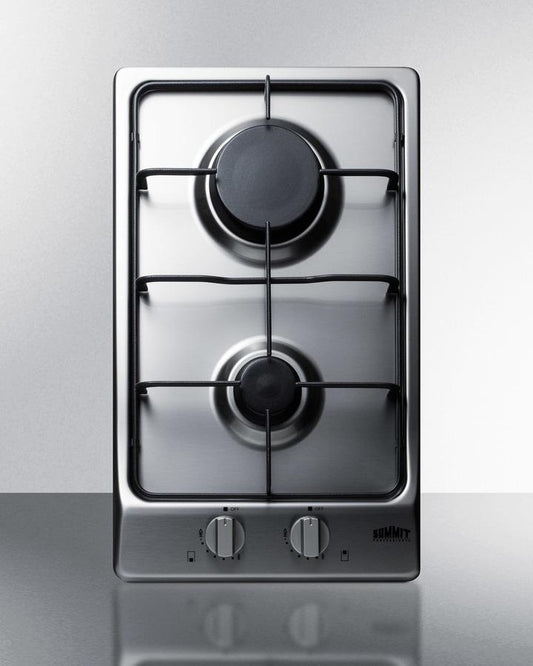 Summit GC22SS 12" Wide 2-burner Gas Cooktop