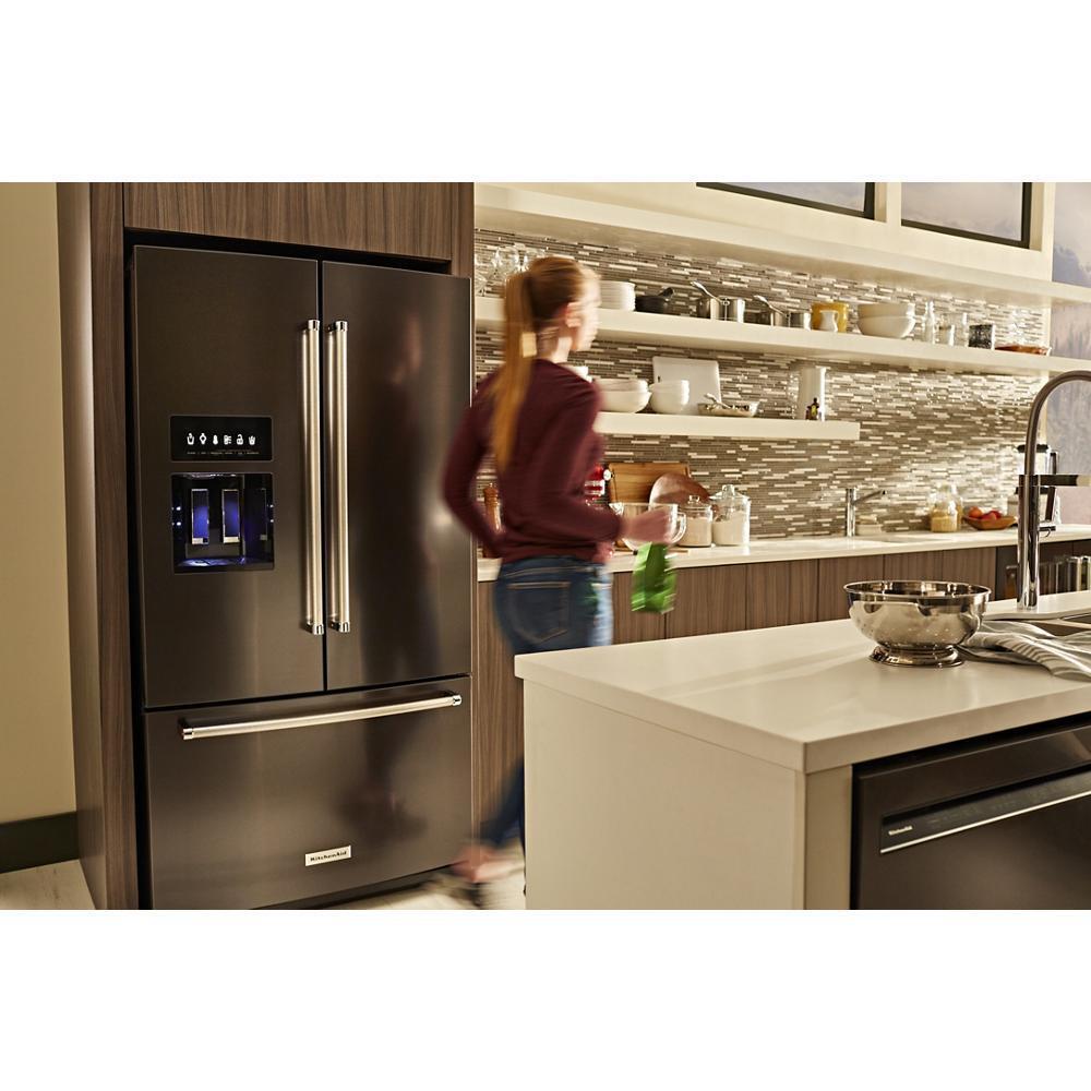 Kitchenaid KRFF577KBS 26.8 Cu. Ft. Standard-Depth French Door Refrigerator with Exterior Ice and Water Dispenser