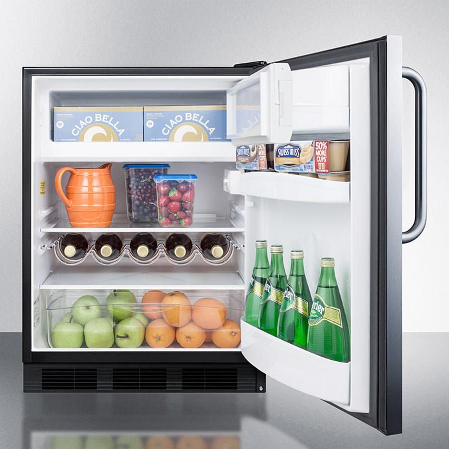 Summit CT663BKCSS 24" Wide Built-in Refrigerator-freezer