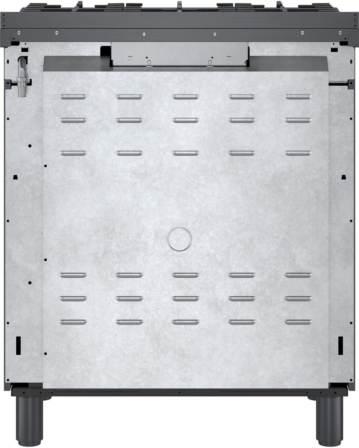 Bosch HDS8045U 800 Series, Dual fuel freestanding range, 30'', Black stainless steel
