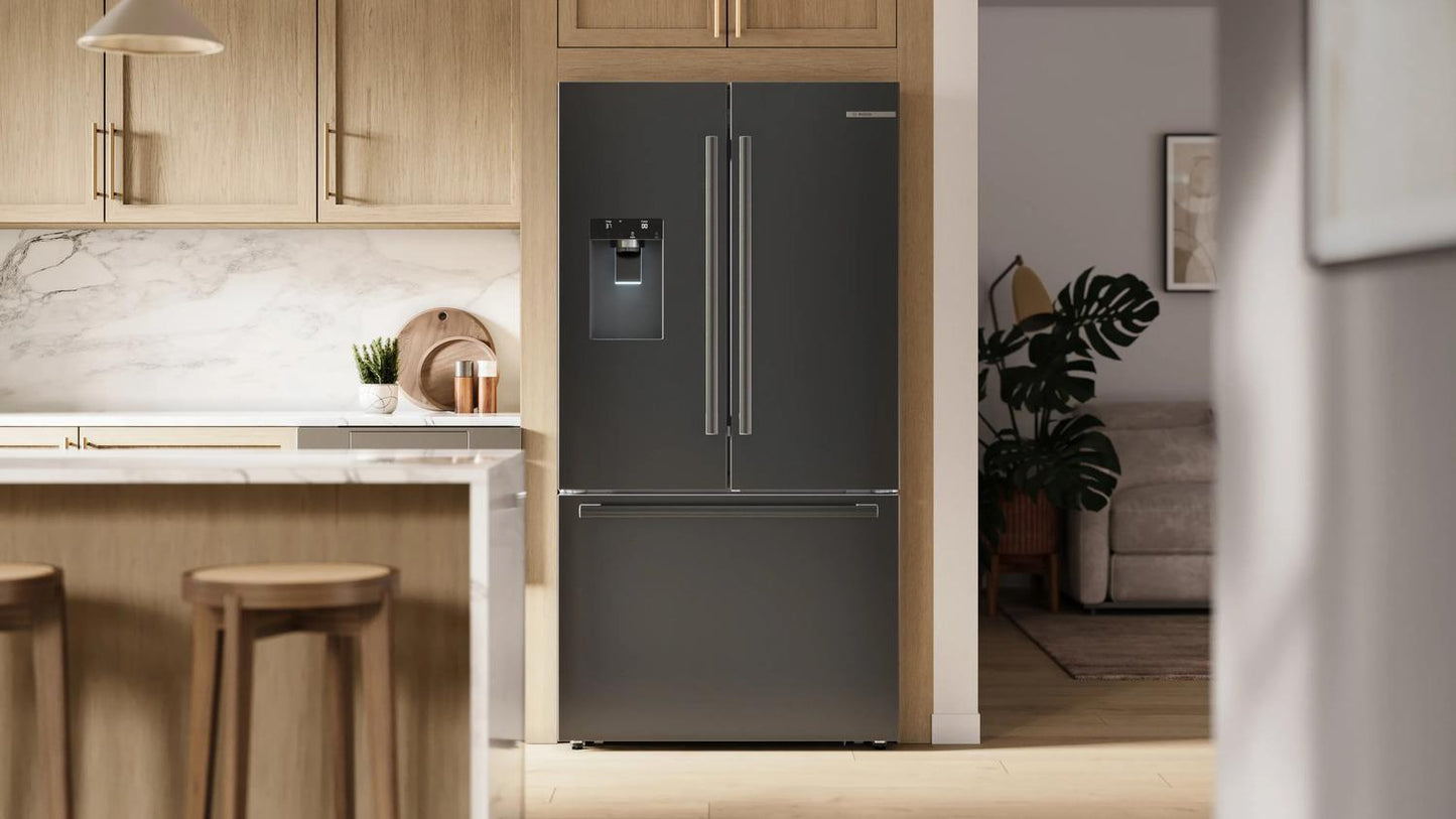 Bosch B36CD52SNB 500 Series, French Door Bottom freezer, multi door, 36'', Black inox-antifingerprint, Total No Frost