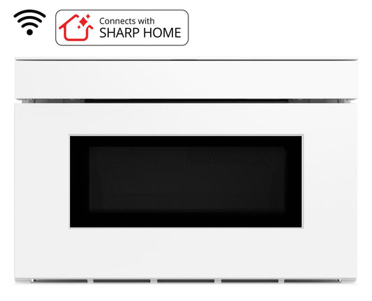 SMD2479MW Sharp 24 in. 1.2 cu. ft. Deco Series Built-In Smart Microwave Drawer™ Oven with Easy Wave Open in White