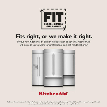 Kitchenaid KBSN742TPA 25.5 Cu. Ft. 42" Built-In Panel-Ready Side-by-Side Refrigerator with Platinum Interior