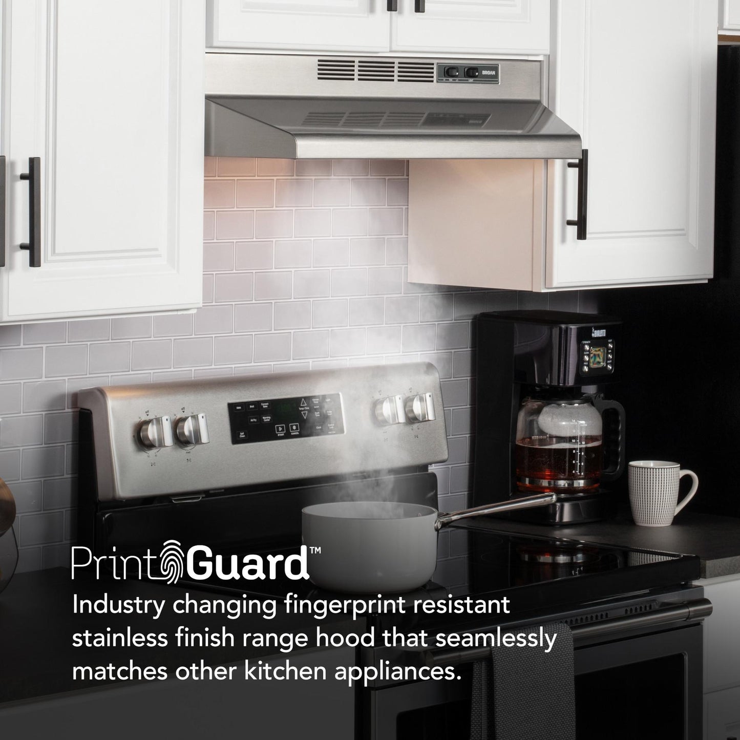 4136SF Broan® 36-Inch Ductless Under-Cabinet Range Hood, Stainless Finish