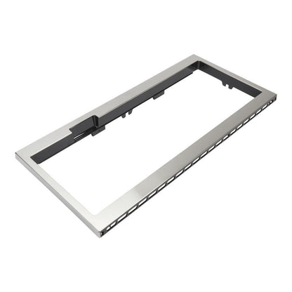 Whirlpool W11451314 Built-In Low Profile Microwave Slim Trim Kit with Pocket Handle, Stainless Steel, fits cut-out height 12"