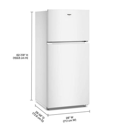 WRTX3114TW Whirlpool® 28-inch Wide Top Freezer Refrigerator with Total Coverage Cooling- 14.3 Cu. Ft.