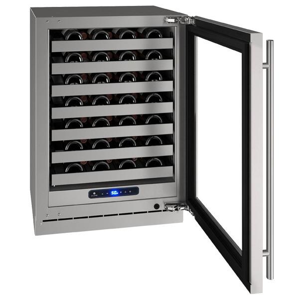U-Line 24" Wine Refrigerator With Stainless Frame Finish and Field Reversible Door Swing (115 V/60 Hz Volts /60 Hz Hz)