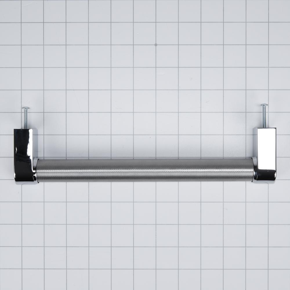 Whirlpool W10893500 Panel-Ready Compactor Handle Kit - Stainless Steel with Textured Straight Bar and Red Medallion Ends for KitchenAid Model KTTS505EPA (Includes Hardware)