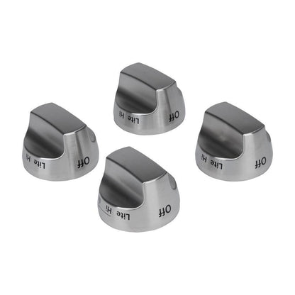 Whirlpool W10231702 KitchenAid 30-IN Range Bladed, Stemless, Brushed Burner Knobs Kit (Set of 4) - Stainless Steel