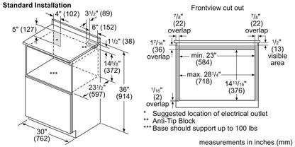 Bosch HMD8053UC 800 Series, 30" Drawer Microwave