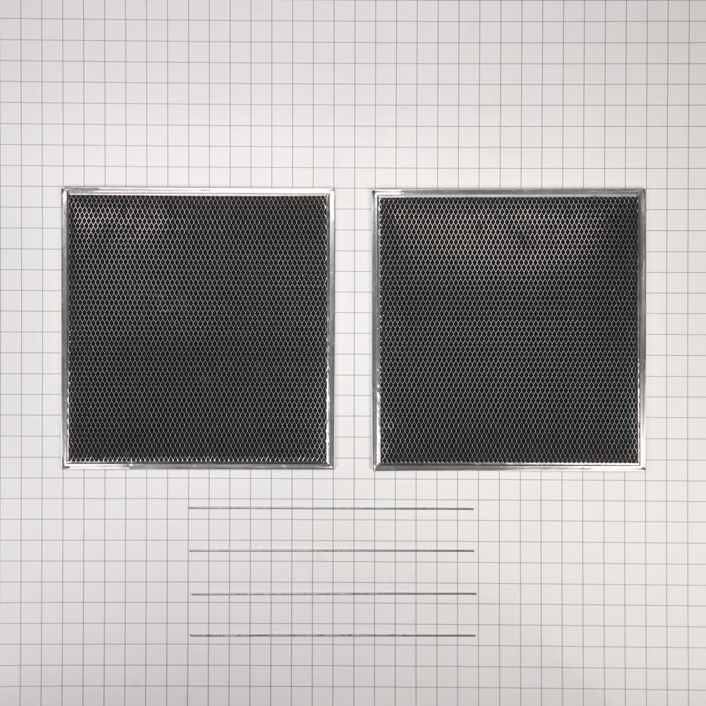 Whirlpool W11371717 30-IN Range Hood Vent Charcoal Filter Kit - Silver (Includes Two Charcoal Filters and Two Rod-Style Clips)