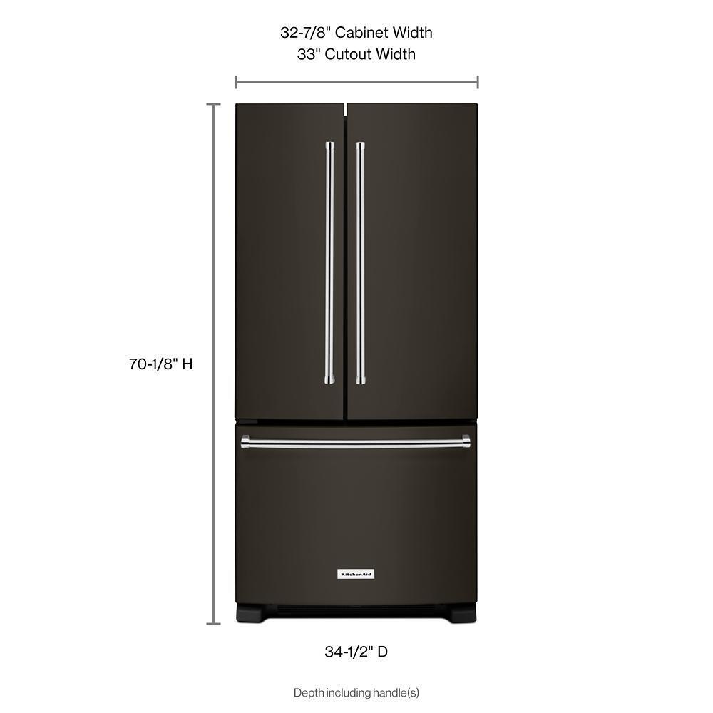 Kitchenaid 22 cu. Ft. 33-Inch Width Standard Depth French Door Refrigerator with Interior Dispense and PrintShield™ Finish