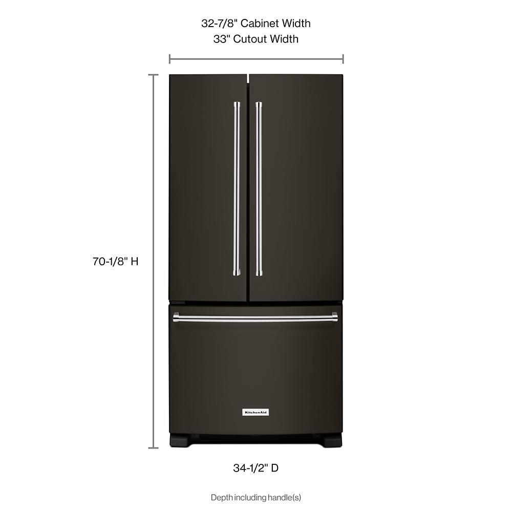Kitchenaid KRFF302EBS 22 cu. Ft. 33-Inch Width Standard Depth French Door Refrigerator with Interior Dispense and PrintShield™ Finish