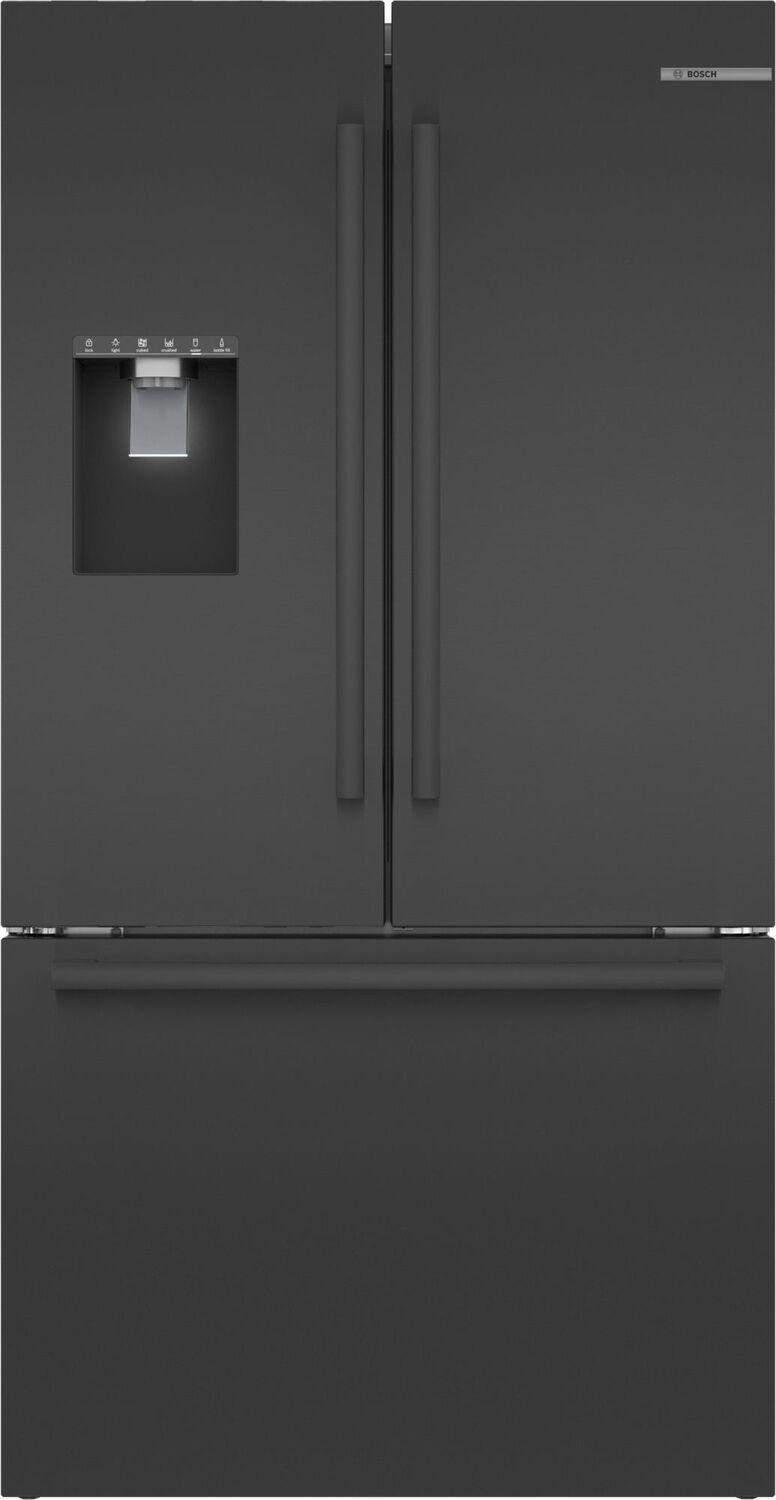 Bosch 500 Series French Door Bottom Mount Refrigerator 36" Brushed steel anti-fingerprint, Black stainless steel B36FD50SNB