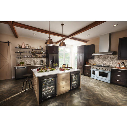 Kitchenaid KVWC958KSS 48'' 585 or 1170 CFM Motor Class Commercial-Style Wall-Mount Canopy Range Hood