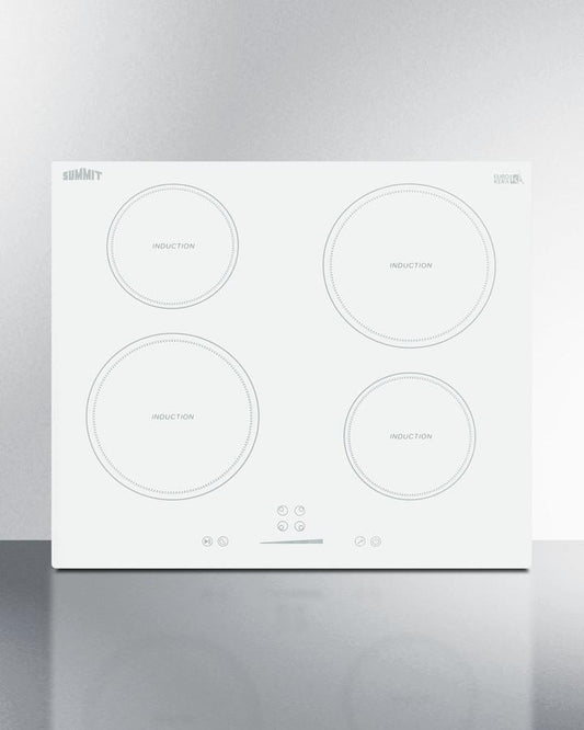 Summit SINC4B242W 24" Wide 208-240v 4-zone Induction Cooktop