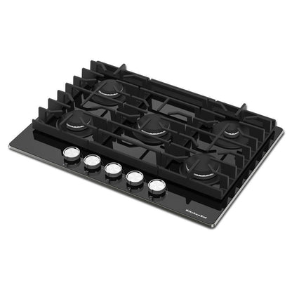 Kitchenaid KCGG530PBL 30" Gas-on-Glass Cooktop