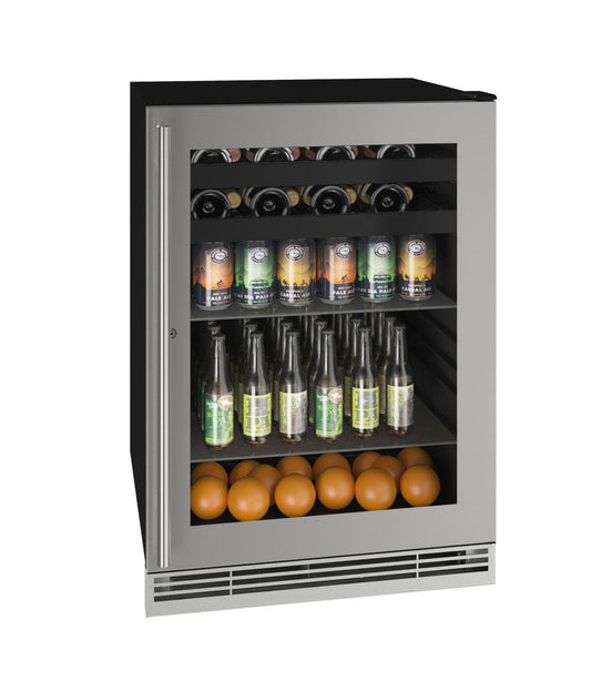U-Line UHBV124SG31A 24" Beverage Center With Stainless Frame Finish and Lock (115 V/60 Hz)