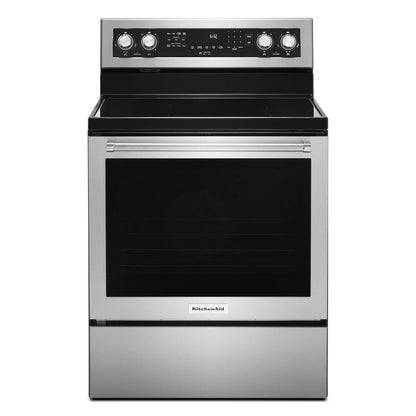 Kitchenaid KFEG504KPS 30-Inch 5 Element Electric Convection Range with PrintShield™ Finish