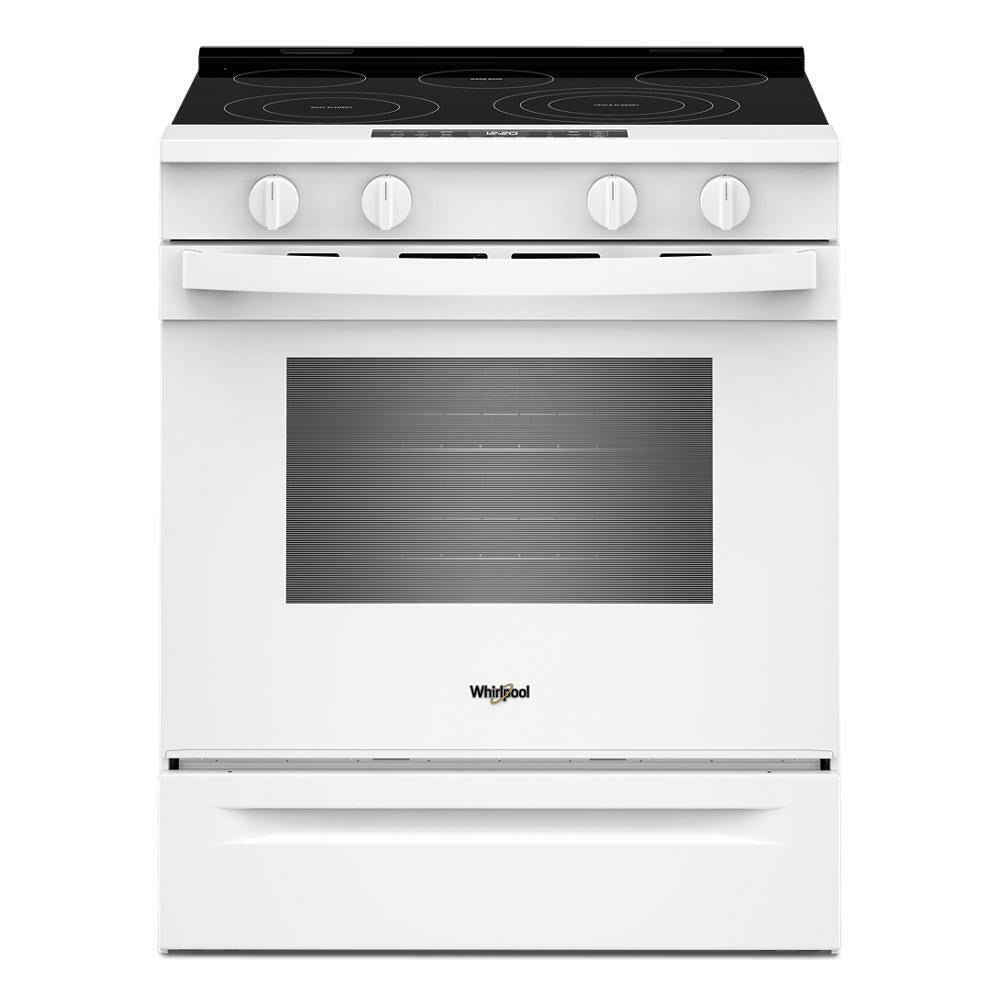 Whirlpool WSES5030SW 30-inch Electric Smart Range with Air Cooking Technology