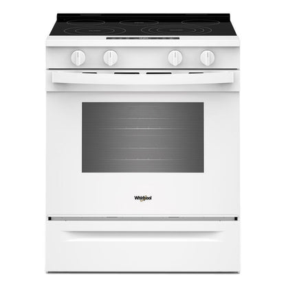 Whirlpool WSES5030SW 30-inch Electric Smart Range with Air Cooking Technology