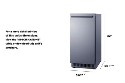 Summit BIM62ADA 68 Lb. Clear Icemaker, ADA Compliant