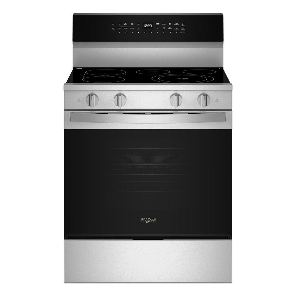 Whirlpool WFES7530RZ 30-inch Smart Electric Smart Range with Air Cooking Technology, No Preheat Air Fry, High Speed Preheat Oven, WipeClean™ Coating, and Steam/Self Clean