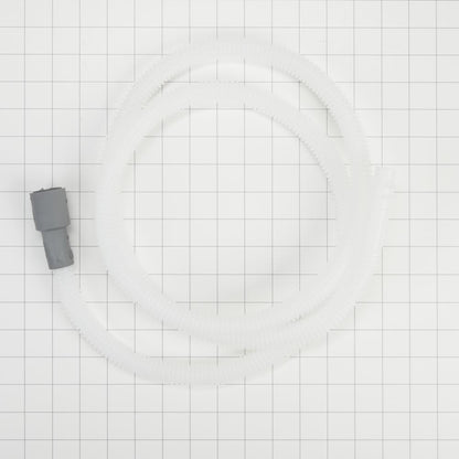 Kitchenaid 8269144A Dishwasher Drain Hose Extension, White-colored, with 6' flexible corrugated plastic hose for tall tub models