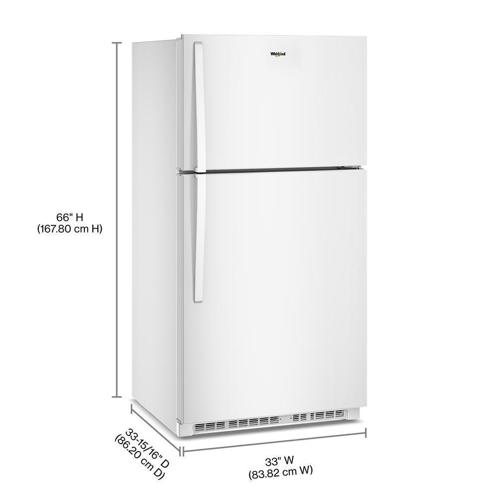 WRTX7421TW Whirlpool® 32.8-inch Wide Top Freezer Refrigerator with Total Coverage Cooling- 21.3 Cu. Ft.