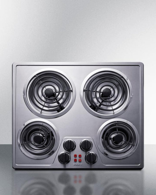 Summit CR4SS24 24" Wide 240v 4-burner Coil Cooktop