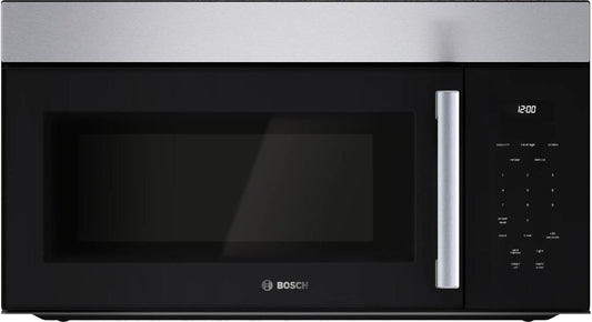 Bosch HMV1055U 100 Series, Over-The-Range Microwave, 30'', Door Hinge: left, Stainless steel