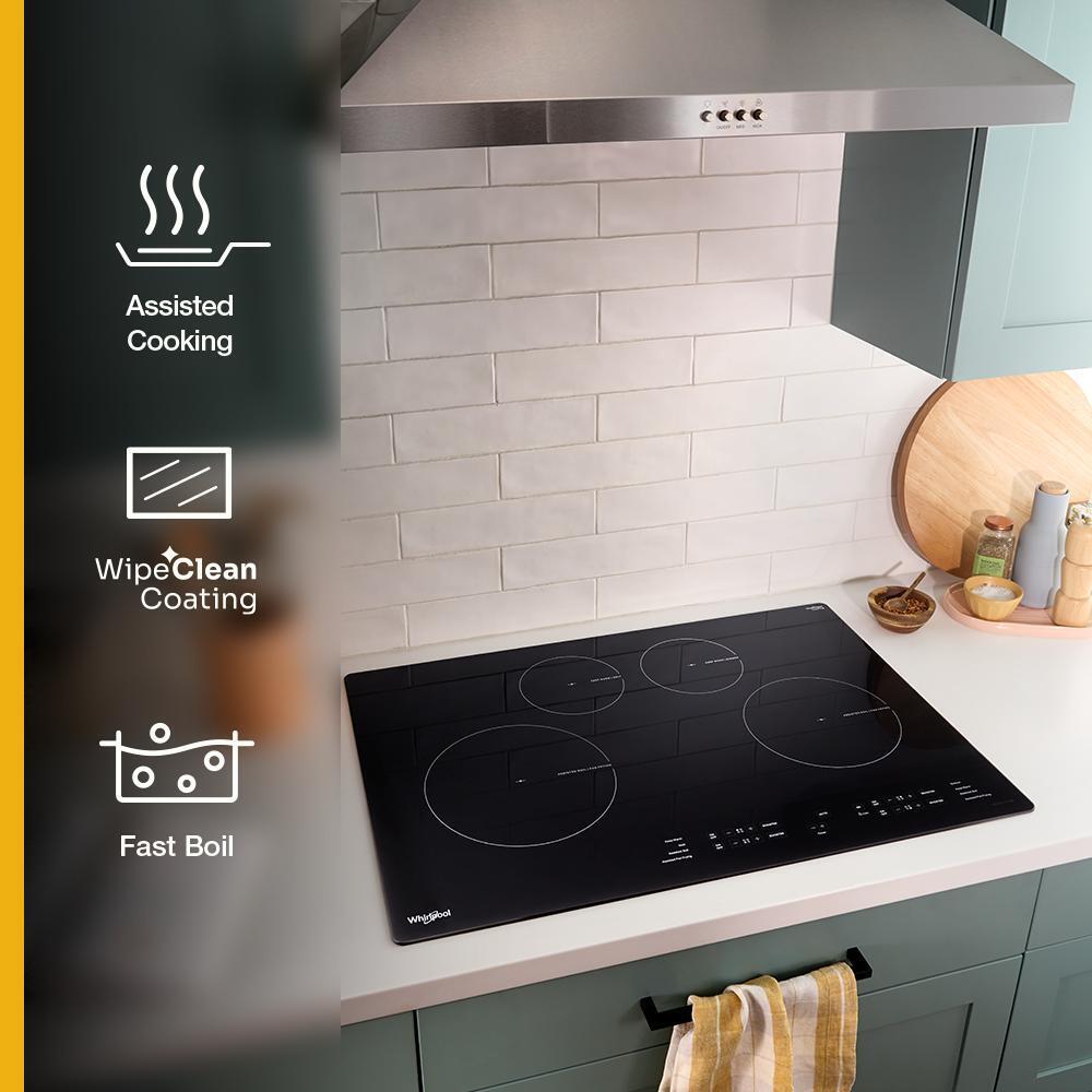 Whirlpool WCIT6030SB 30" Induction Cooktop with WipeClean™ Coating - 4 Elements