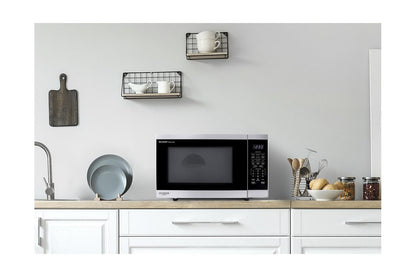 SMC1464KS Sharp 1.4 cu. ft. 1100W Stainless Steel Countertop Microwave Oven with Inverter Technology