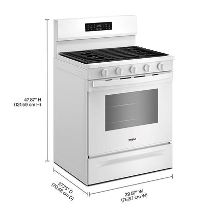 Whirlpool WFGS5730SW 30-inch Gas Range with Air Cooking Technology and EZ-2-Lift™ Hinged Grates