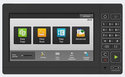 Sharp MXB557F MX-B557F Monochrome Desktop Multifunction Printer Prints up to 55 pages per minute , copy, scan, fax Maximum paper capacity of 3300 sheets 1200 x 1200 dpi printing delivers clear, crisp images and text